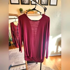 Open back oversized long sleeve shirt